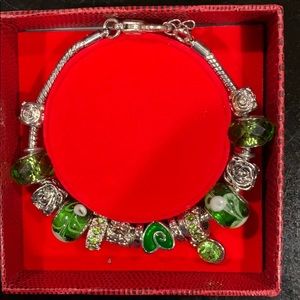 Sterling Silver Green Emerald Bracelet